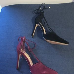 Suede Lace Up Pumps
